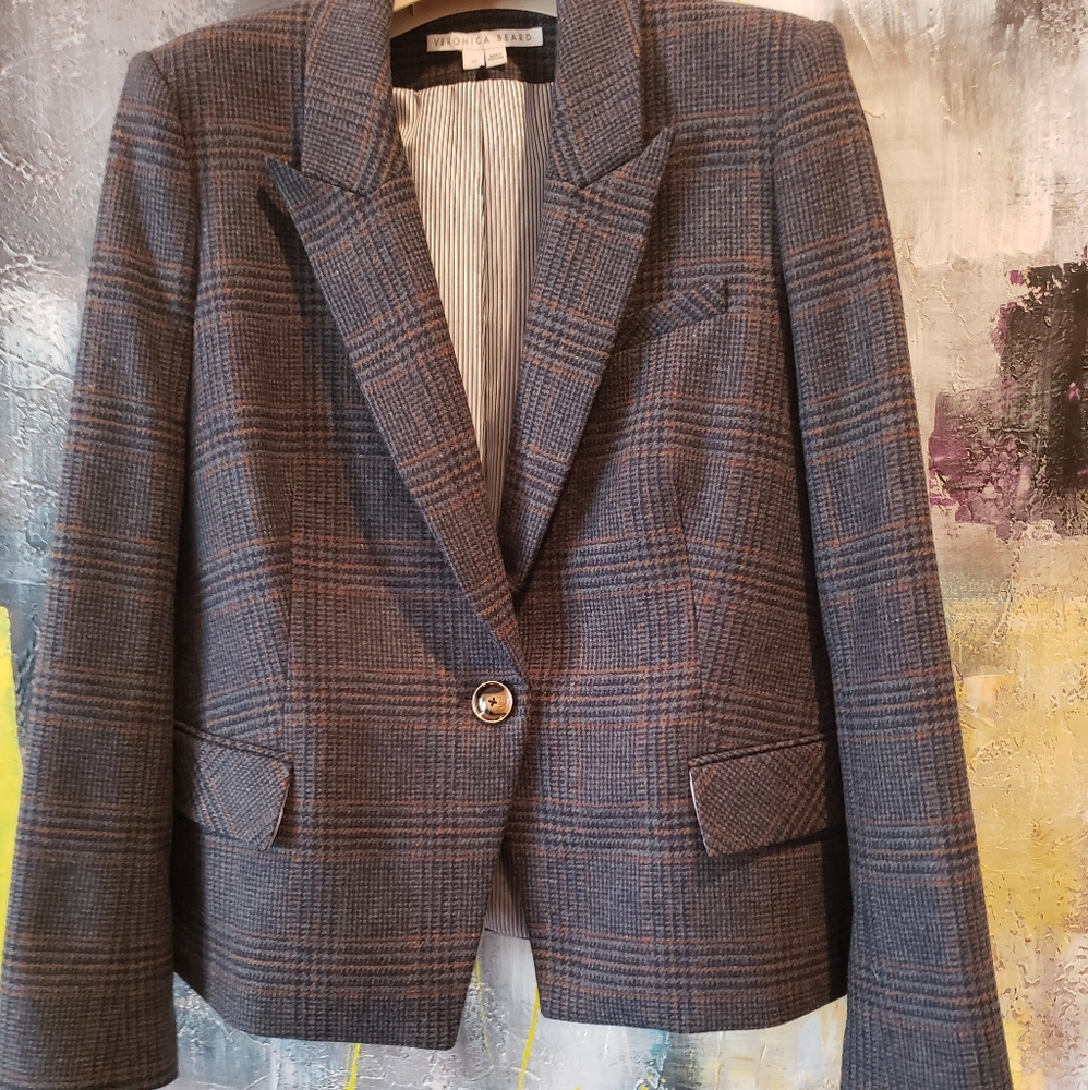 Veronica Beard Plaid blazer size 14